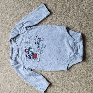 Disney Mickey Mouse and Pluto Christmas long sleeve onesie, 9 months